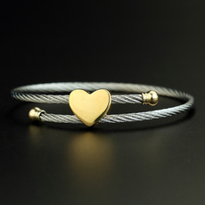 Steel, Heart, stainless steel bracelets bangle wriswatch, Jewelry