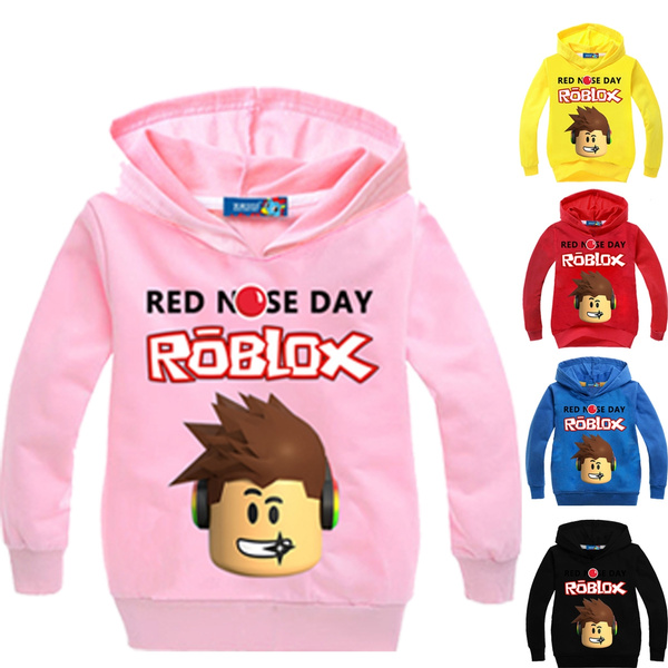 Roblox Red Nose Day Kids Hoodie Clothing Children Sweater Boys Girls Shirt Sweatshirt Tops Unisex Clothes Great Gift Wish - roblox boy shirts pink