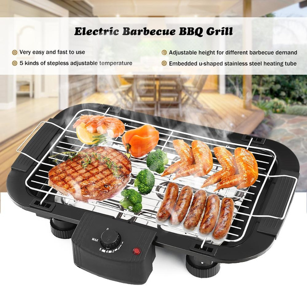 Household Electric Barbecue Grill Cooking Broiler Garden Black Smokeless  BBQ Indoor Grill