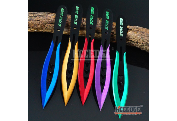 6PC 6.75 STAR WAR Super Sharp Assorted Technicolor Throwing Knife