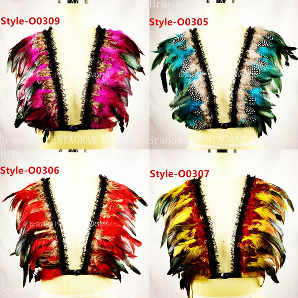 Feather Goth Bra Top