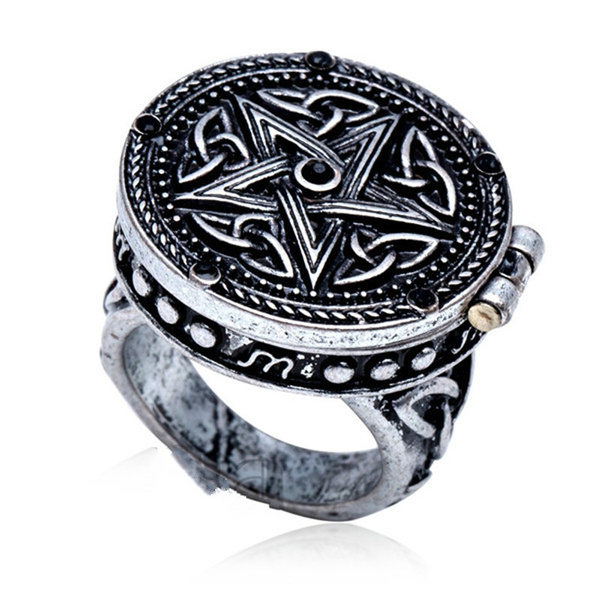Vintage Jewelry Supernatural Dean Sam Pentacle Tattoo Box Ring | Wish