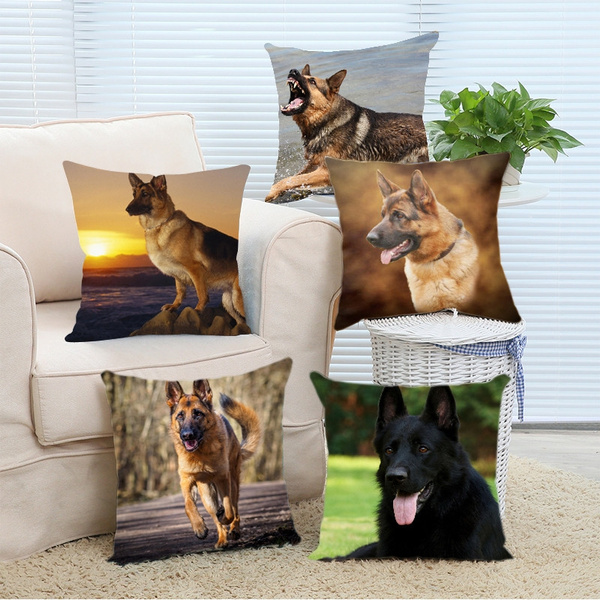 18 "x18" Inch German Shepherd Dog Printing Pillowcase Polyester