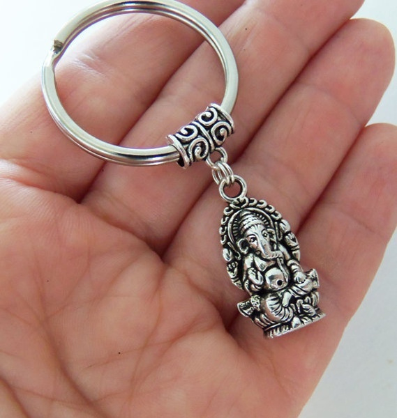 Buddha Key Ring Key Holder Lord of Success Sacred Elephant Details about   Ganesha Keychain 