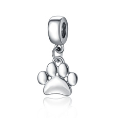 925 Silver Plated Dog Paw Charms Dog Paw Cat Paw Jewelry Findings