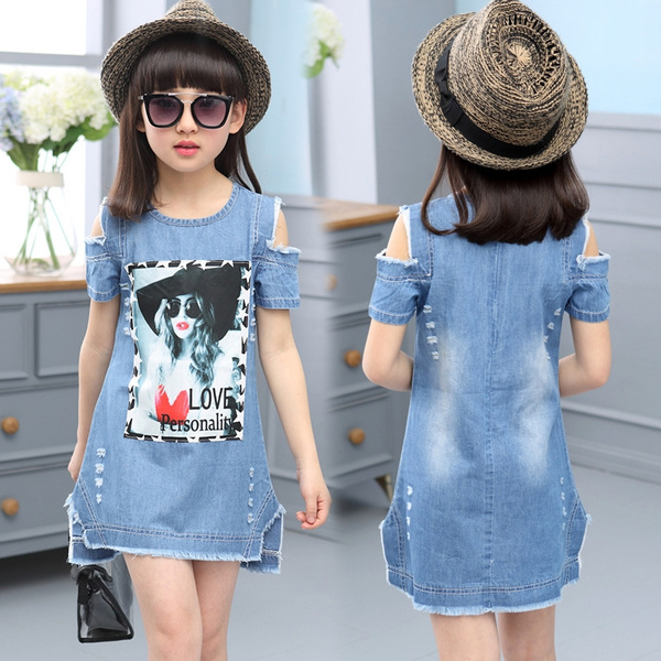 girls denim dress