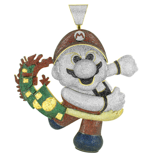 Iced out deals mario pendant