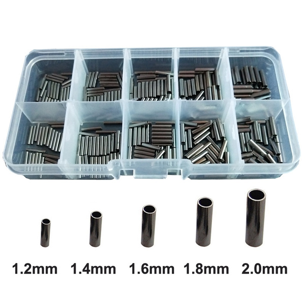 Fishing Wire Leader Crimps Single Barrel Crimping Sleeves 100% Copper Tube  Connector Fishing Tackle Kit
