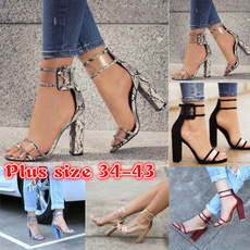 Plus Size 34-43 Fashion Women Sexy Summer High Heels Casual Fish Mouth Sandals