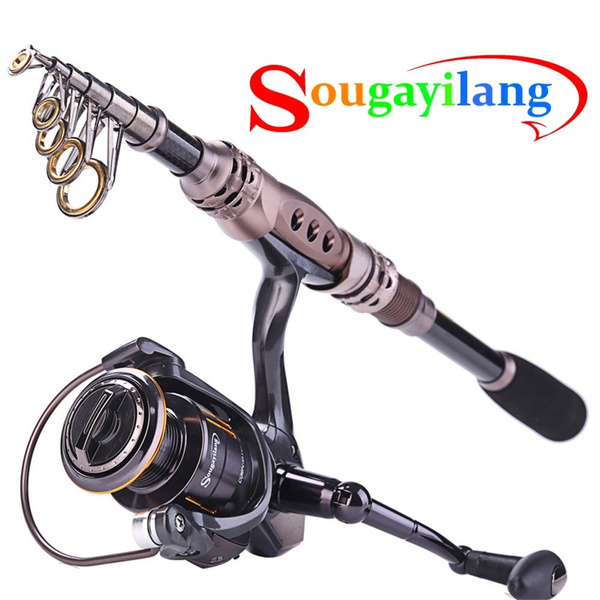 Telescopic Fishing Rod and Fishing Reel Set Fishing Tackle Combo