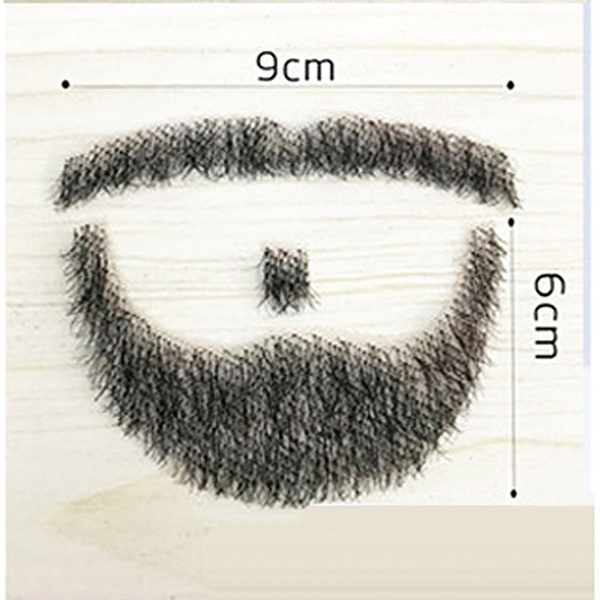 Fake Beard 100% Human Hair Face Beard and Mustache for Adults Men Film  Makeup