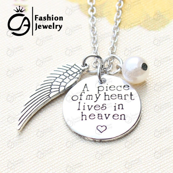 A piece of my store heart lives in heaven necklace