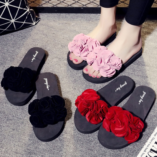 Floral best sale sandals flat