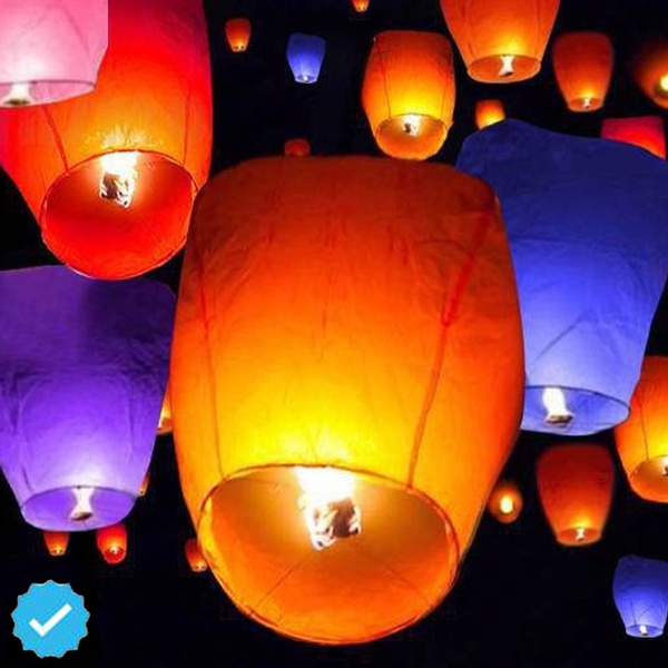 flying paper lanterns
