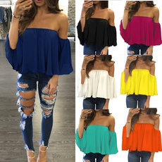 Chiffon top, Shirt, chestwrapped, Long Sleeve