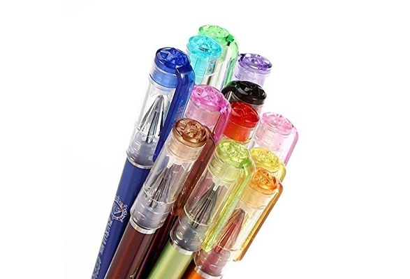 Glitter Gel Pens, Set of 12 Professional Artist Quality Pens. Best