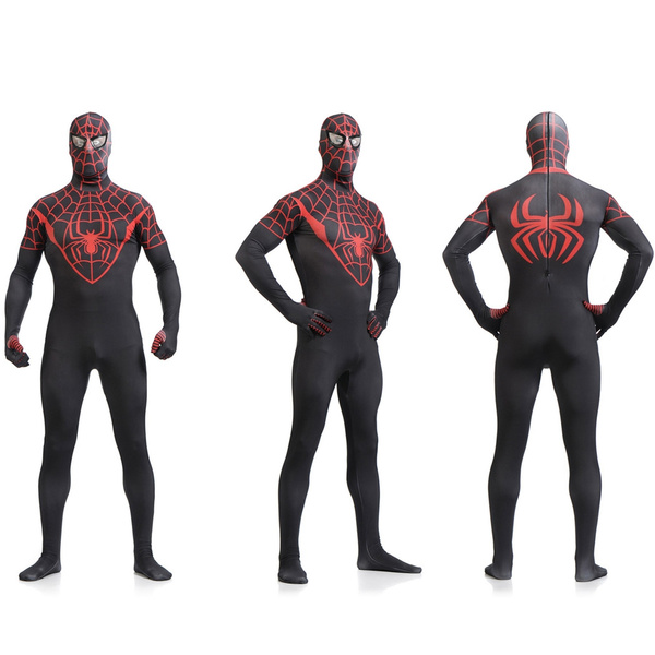 Classic Red Black Spiderman Spandex Tights Morph Zentai Suit Body Cover ...