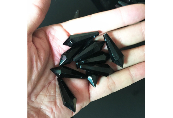 5 Black 38mm Icicle Chandelier Crystals Prism Pendant Suncatchers 