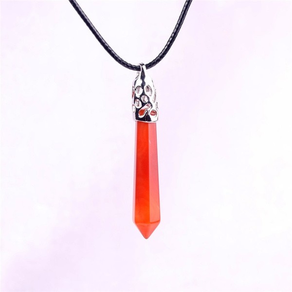 Bold Red Carnelian Necklace in Silver – JewelryByTm