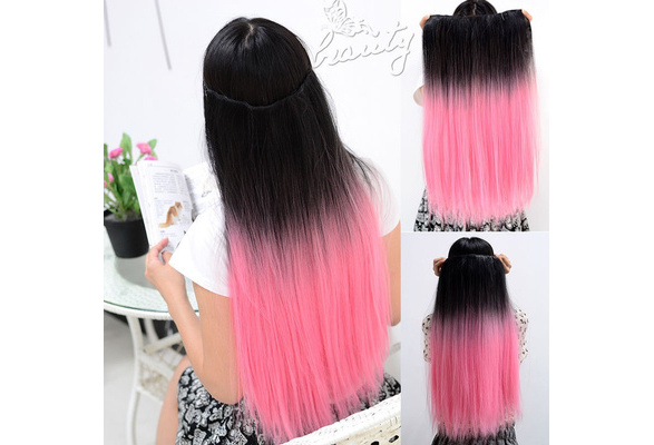 black and pink hair dip dye