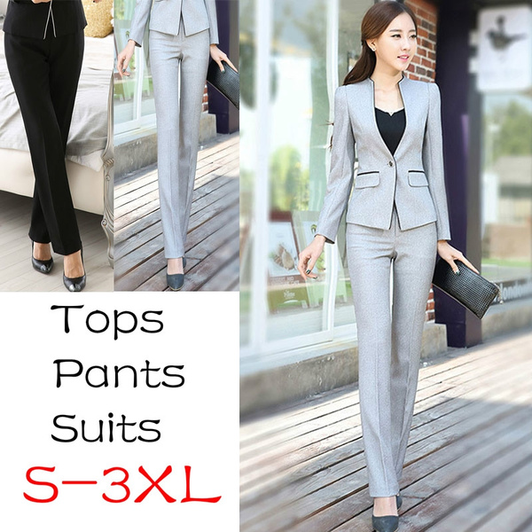 New Style Elegant Formal Office Pants Women Business Slim Trousers Work  Wear