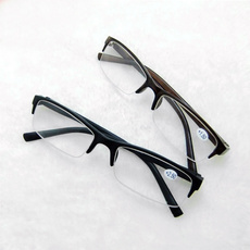 New Design Men's Black/ Tan Spring Hinge Temple Half Rimless Reading Glasses Reader