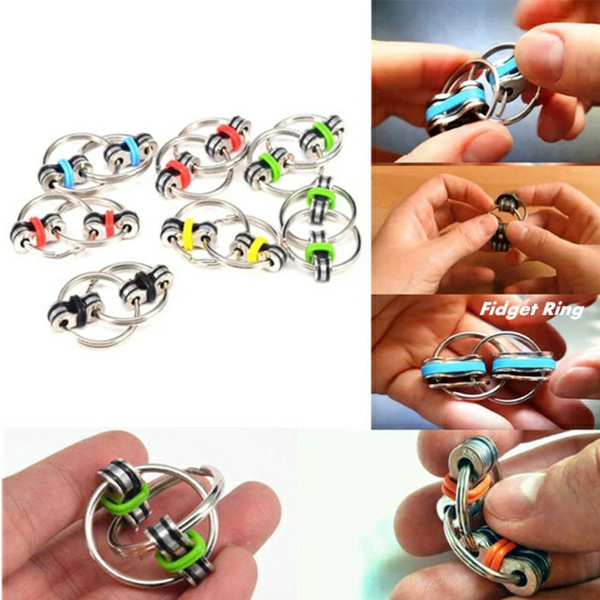 17 New Fashion Alloy Key Ring Hand Spinner Fidget Cube Unique Creative Decompression Autism Toy Gifts Wish