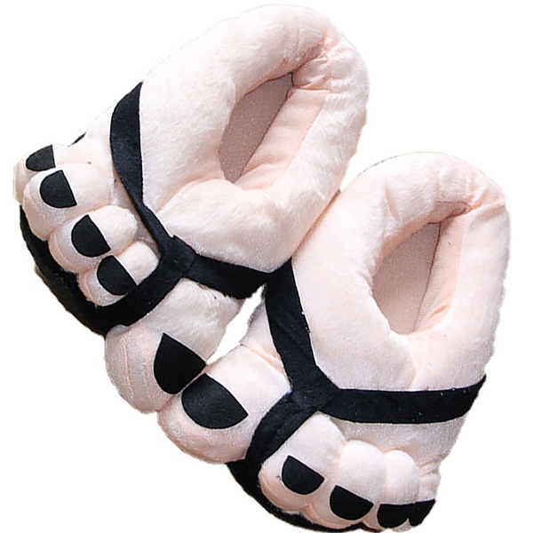 House Shoes Cute Happy Big Feet Style Giant Toe Footwear Winter Warm Plush Slippers Soft Unisex Indoor Shoes