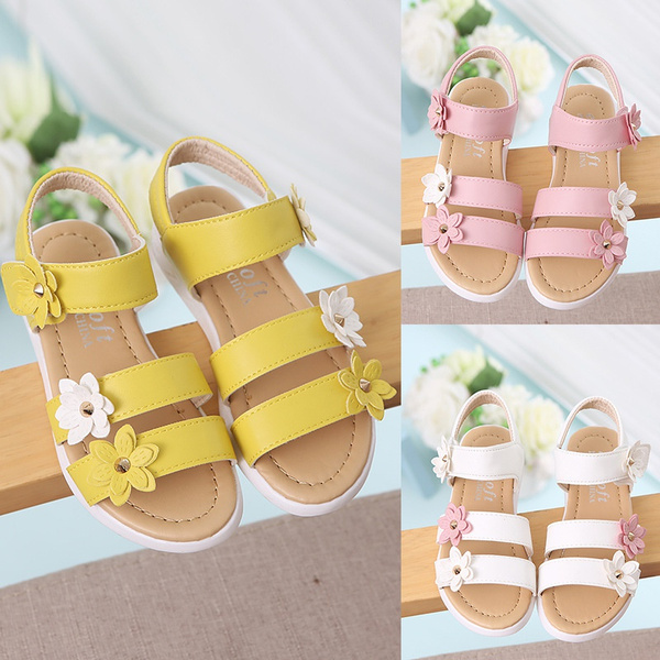 Toddler Girls Sandals Soft Rubber Flats Summer Baby flower girl Shoes -  Walmart.com