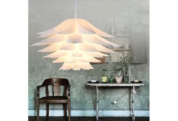 DIY Lily Lotus IQ Puzzle Pendant Lampshade Cafe Restaurant Ceiling Room  Decoration LED Hanging Lamp White Lights - AliExpress