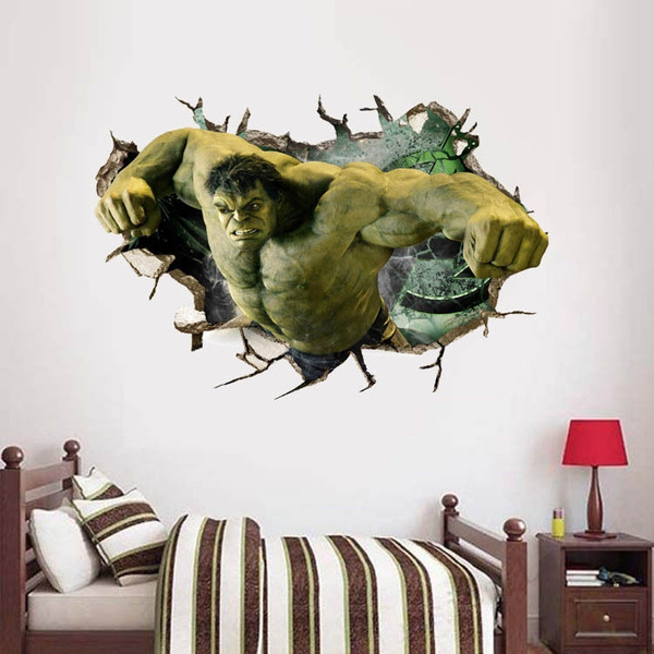 PVC 60*90cm New Art Hulk Green Giant Avengers Removable PVC Wall