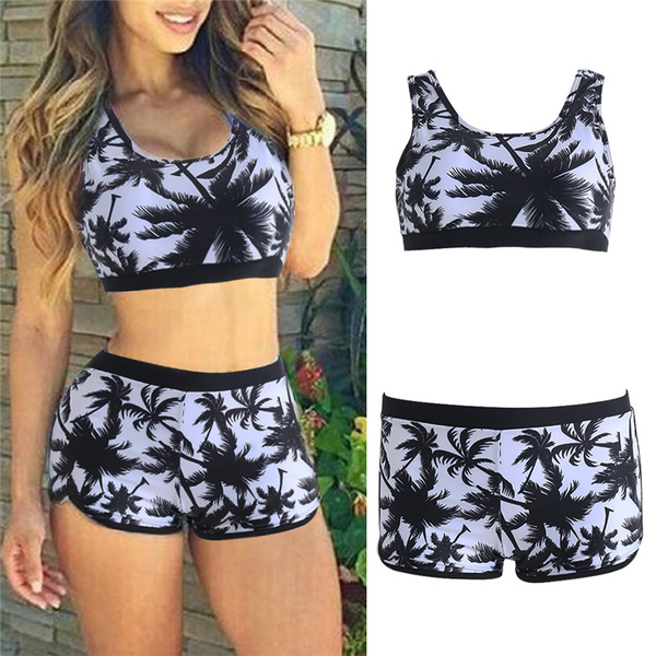 Swimwear crop top store and shorts