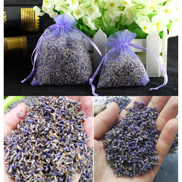 5Pcs Real Lavender Organic Dried Flower Sachets Bud Bloom Bag Scent