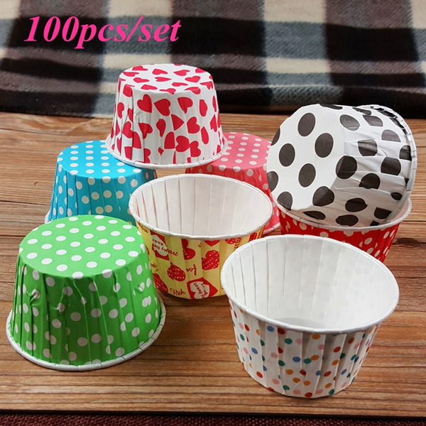100pcs Paper Cupcake Cup Muffin Baking Cups Liners Cupcakes Case