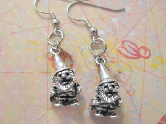 Cute Garden Gnome Stud Earrings - Plastic Fun Earrings, Surgical Steel Posts, 1.5" Tall - View #5