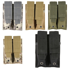 Nylon 600D Outdoor Tactical Molle Double Pistol Mag Holster Airsoft Combat Military Pouches