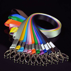 Multi-Color Nylon Solid Lanyard Neck Strap Keychain For Badge ID Card Work Permit Holder New