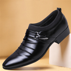 New British Men's Leather Shoes Fashion Man Pointed Toe Formal Wedding Shoes Male Flats Dress Shoes Size 38-48