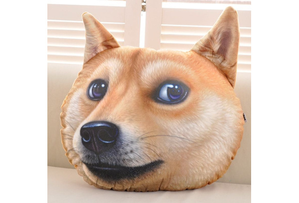 Lovely Funny Doge Plush Pillow 3d Simulation Shiba Inu Cushion Dog Head Pillow Wish - roblox dog head