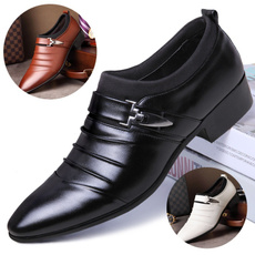 Brand Design Fashion Men Casual Leather Shoes for Men Pointed toe Dress Shoes Men's Business Formal Wedding Oxfords Shoes
