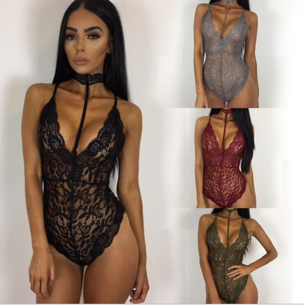 1 Piece Women Sexy Lace Lingerie Womens Leotard One-Piece Dress Hot Underware Hotel/Party Dress For Girlfriend and Wife 4 Colors Wish
