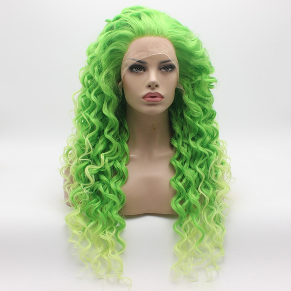 long green curly wig