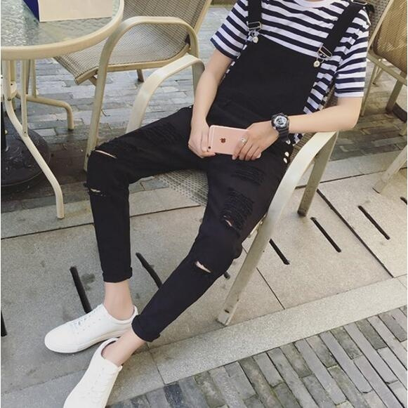 Autumn Spring Ripped Skinny Overalls | Wish