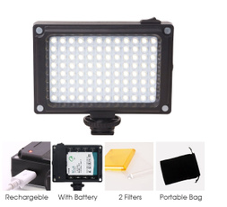 On Camera Video Light Led Lighting for Canon Nikon Sony DSLR Camera Camcorder,Fill-in White and Orange Filters Light Panel,with Rechargeable 2500mAh Battery