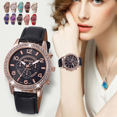 Fashion Women's Watch Geneva Luxury Diamond Leather Quartz Wrist Watches Outstanding