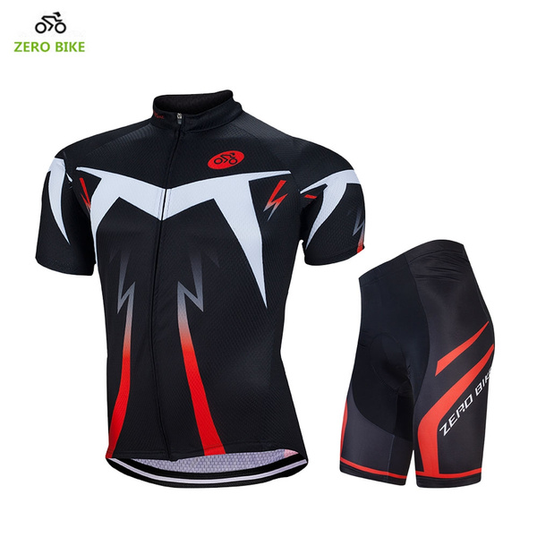 ZEROBIKE Men's 4D Gel Padded Cycling Shorts and Jersey Short Sleeve M