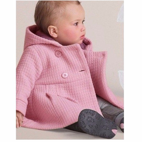 2016 Winter Red Pink Baby Girls Coats Infant Jackets Trench Jacket ...