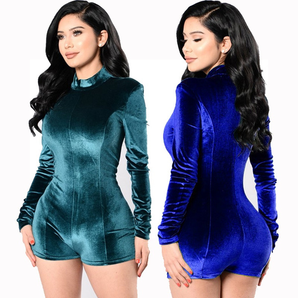 Sexy Gold Velvet Nightclub Tight Body 