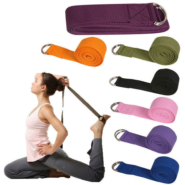 180CM Adjustable Yoga Stretch Strap D-Ring Belt Waist Leg Fitness Training Belt 