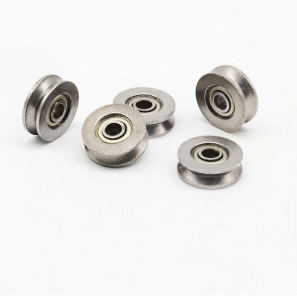 5pCS Guide U Groove Pulley Ball Bearing Wheels Roller Sealed Guide Wire Track 